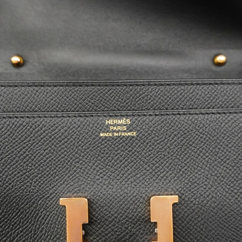 Hermes Constance Tougo Wallet/Shoulder Wallet, Veau Epsom Leather, Black/Pink... - Picture 5 of 8
